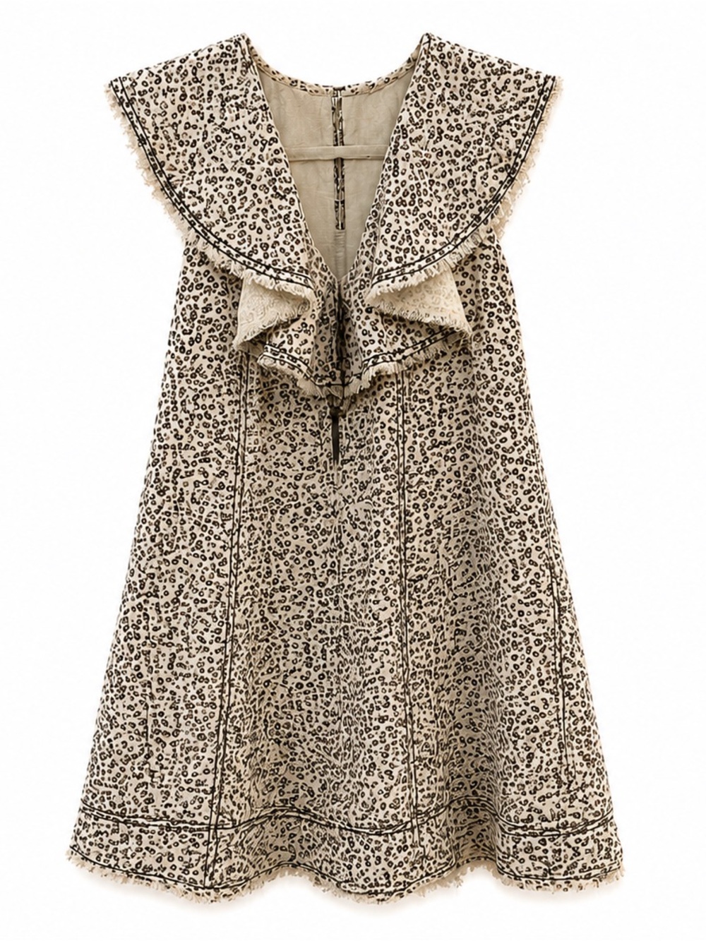 Pilcro v-neck ruffle linen mini dress with pockets